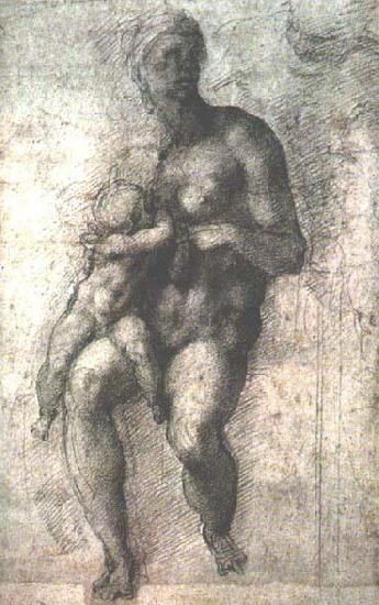 Study for a Madonna and Child, Michelangelo Buonarroti